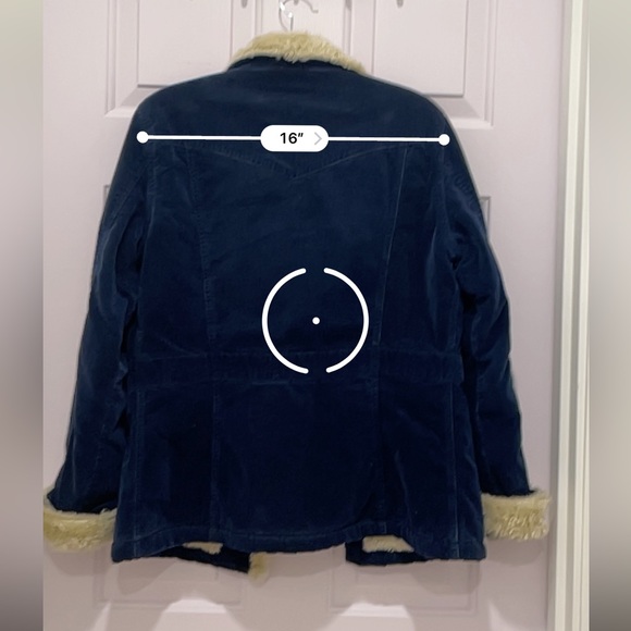 Vintage Roxy Jean Blue Velvet Jacket With Fur-Like Lining - Picture 7 of 8